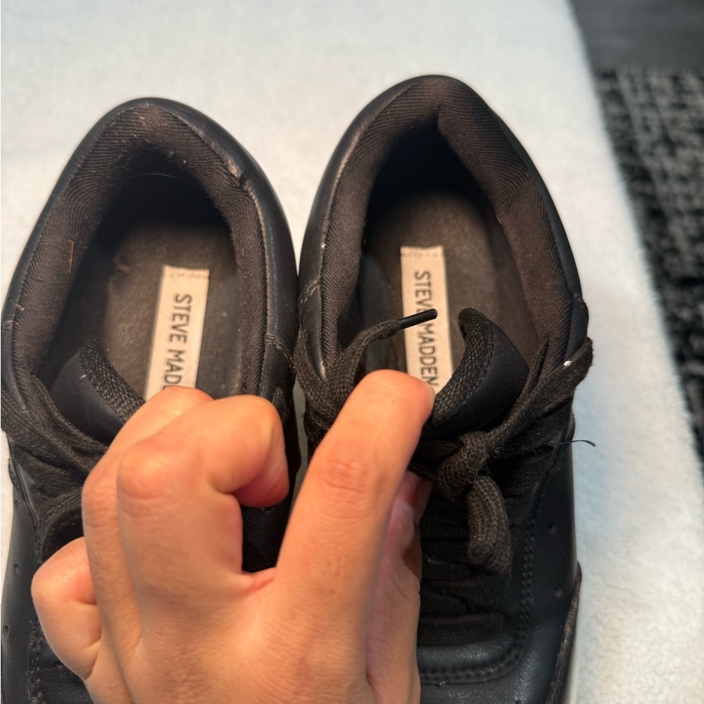 Steve Madden Black and White Platform Sneakers - Picture 6 of 14